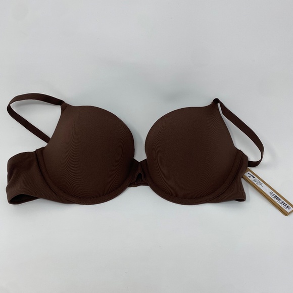 SKIMS  Fits Everybody Push-Up Demi Bra BR-UWR- 2295 brown size 36B NWT - Picture 3 of 7